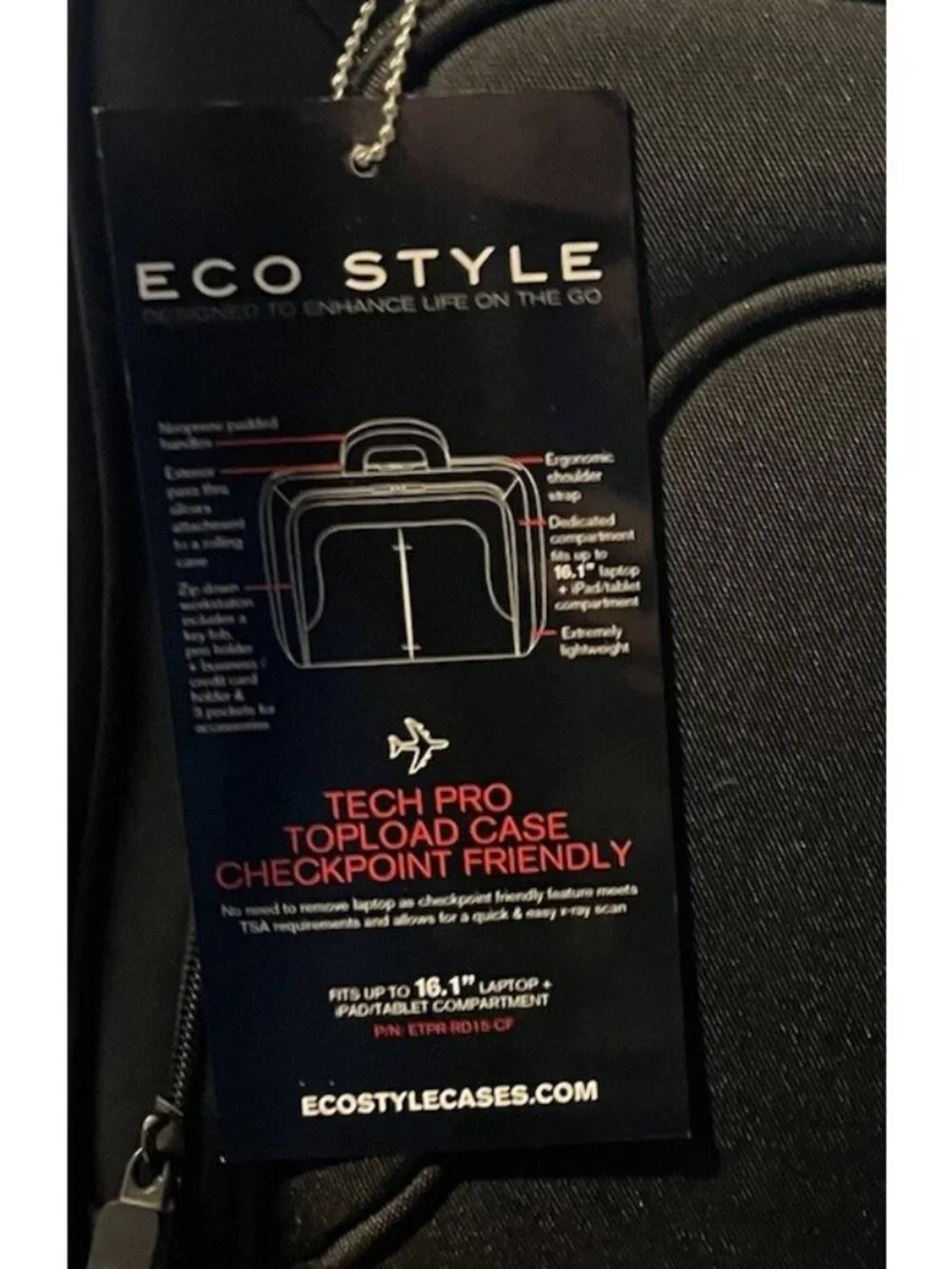 Eco Style Black Neoprene Tech Pro Case Topload LapTop Bag Checkpoint Friendly NW